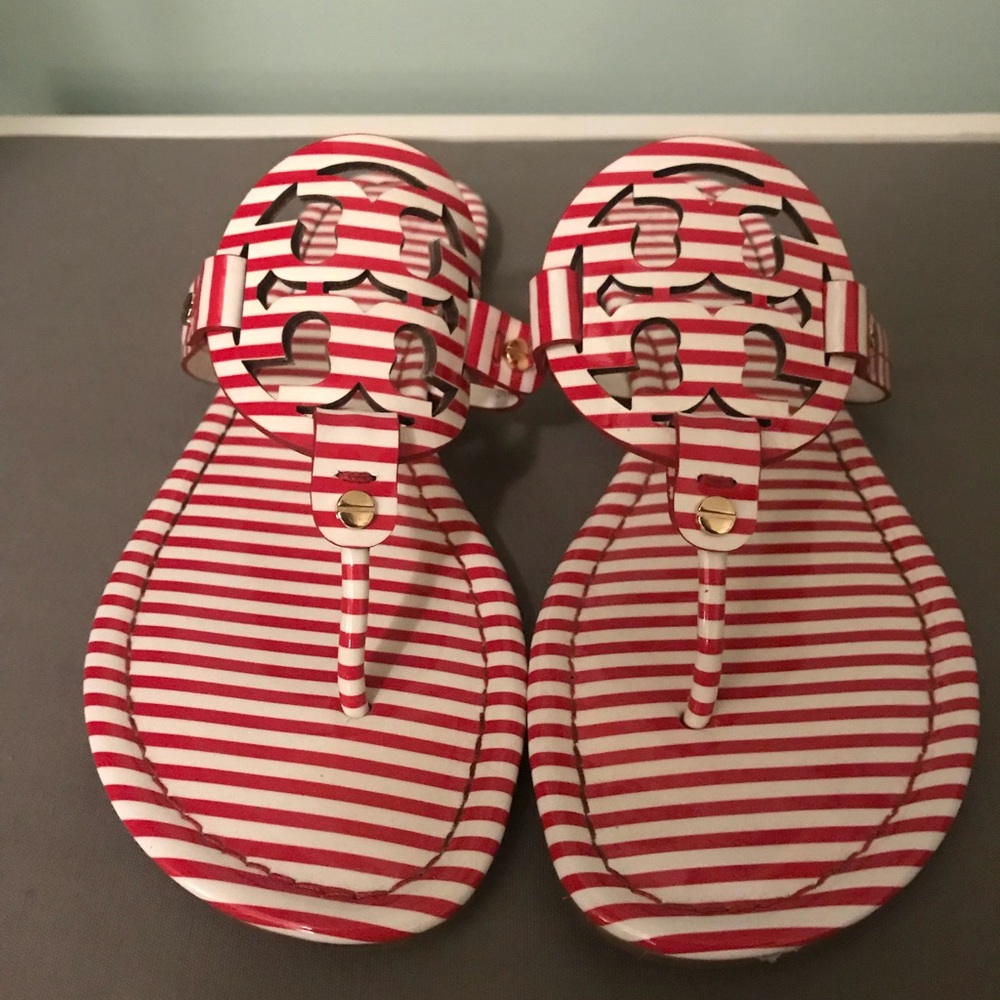 Tory Burch Miller Sandals Striped 9